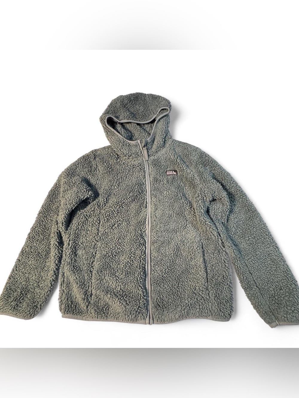 Eddie Bauer Kids Green Sherpa Fleece Full-Zip Green Hoodie Size S 7/8 Gorpcore